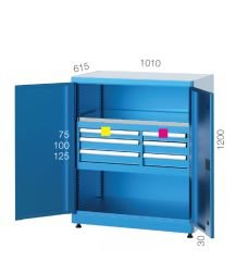 GLS Garaj 6321 Endüstriyel Dolap 6 Çekmeceli Kapılı