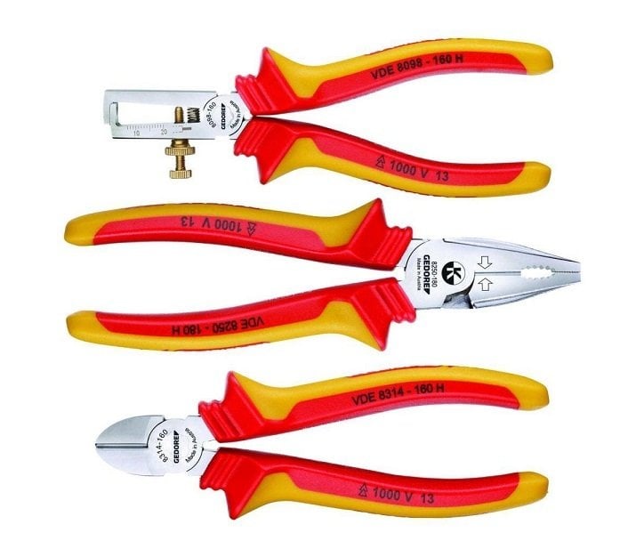 Gedore 1102-004 VDE Elektrikçi Pense Seti 3 Parça