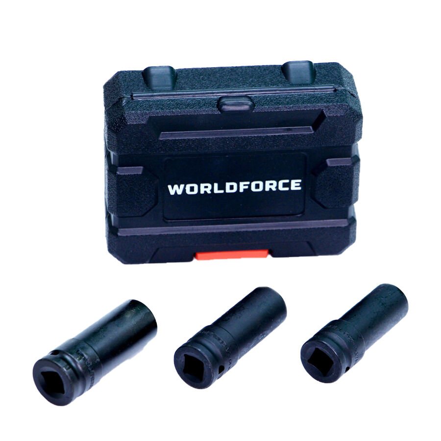 Worldforce 11522 Havalı Derin Lokma Seti 1/2'' 6 Köşe 3 Parça