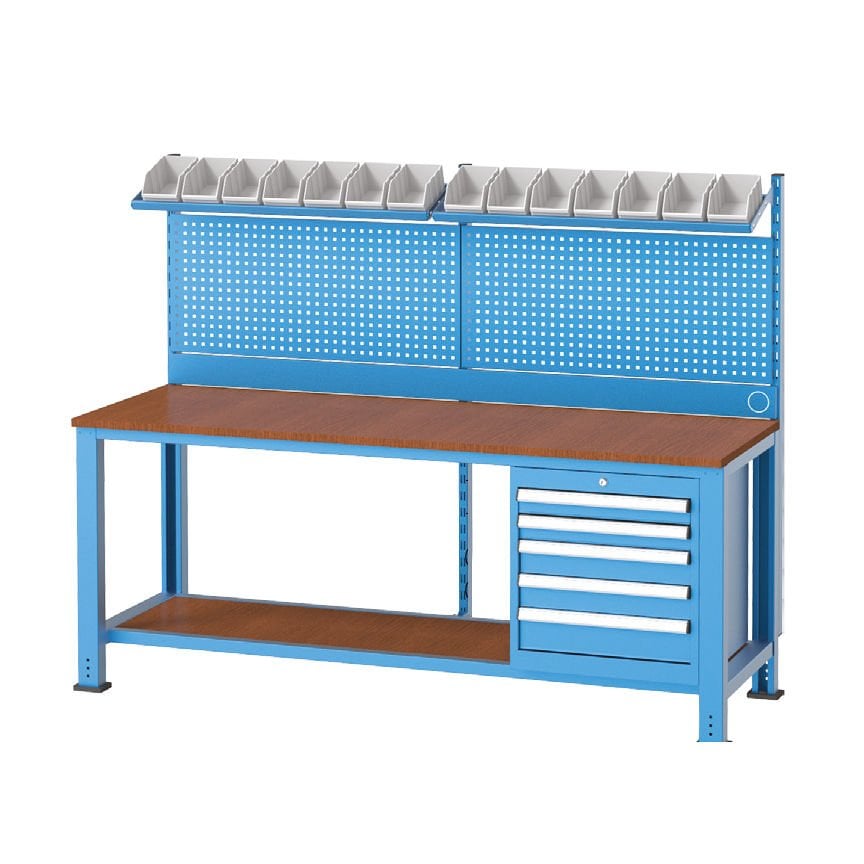 GLS Garaj 3260 Çalışma Tezgahı 5 Çekmeceli Askı Panolu