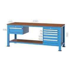 GLS Garaj Garaj 3220 Çalışma Tezgahı 6 Çekmeceli