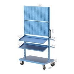 GLS Garaj 4530 Çift Yönlü Askı Panolu Malzeme Raflı Hareketli Stand