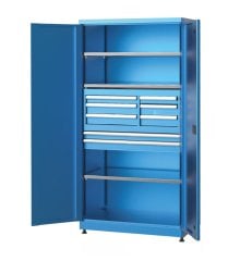 GLS Garaj 6120 Endüstriyel Dolap 8 Çekmeceli Ayarlanabilir 3 Raflı Kapılı