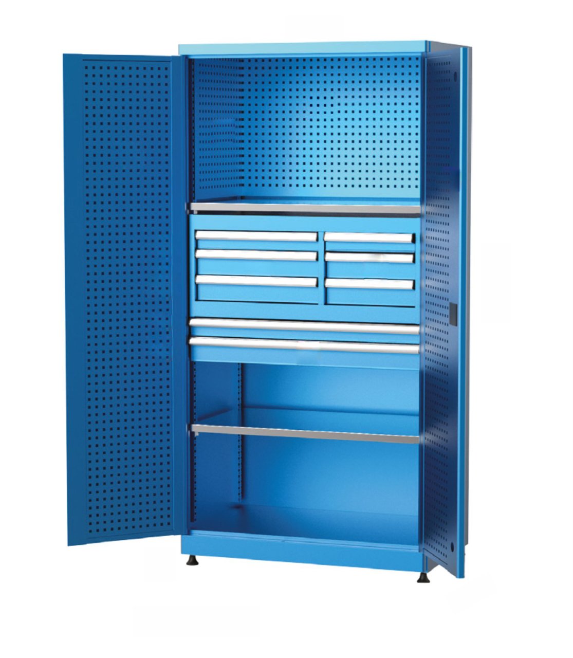 GLS Garaj 6187 Endüstriyel Dolap Askı Panolu Çekmeceli Raflı ve Kapaklı