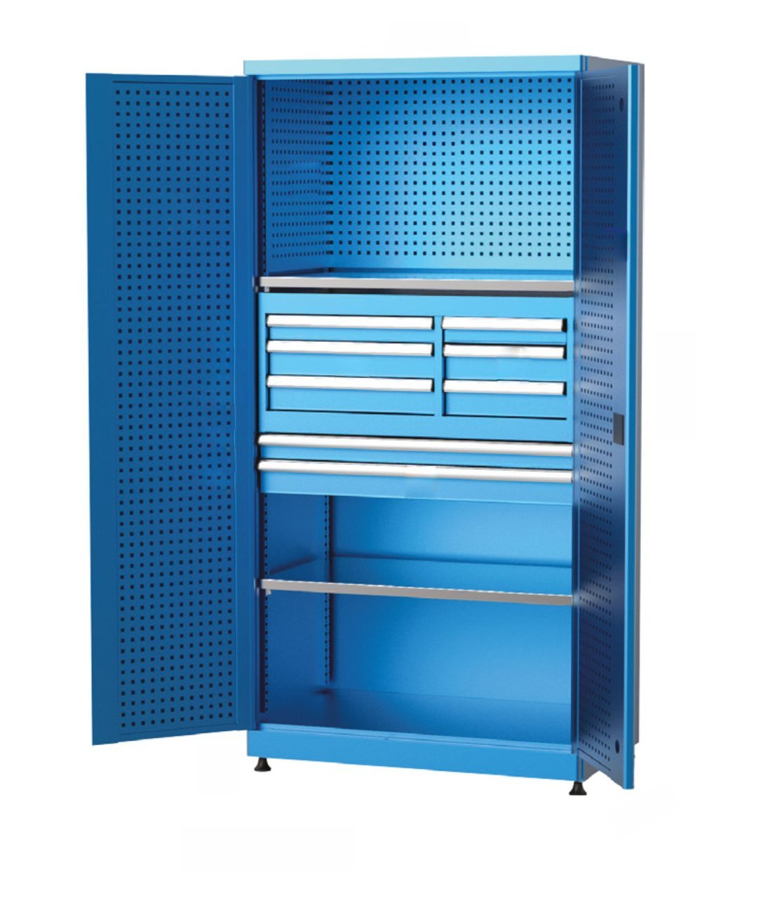 GLS Garaj 6187 Endüstriyel Dolap Askı Panolu Çekmeceli Raflı ve Kapaklı