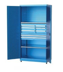 GLS Garaj 6187 Endüstriyel Dolap Askı Panolu Çekmeceli Raflı ve Kapaklı