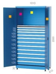 GLS Garaj 6925 Endüstriyel Dolap Askı Panolu Çekmeceli Kapaklı