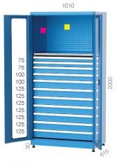 GLS Garaj 6935 Endüstriyel Dolap Askı Panolu Çekmeceli Pleksi Kapılı