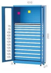 GLS Garaj 6935 Endüstriyel Dolap Askı Panolu Çekmeceli Pleksi Kapılı