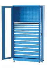 GLS Garaj 6935 Endüstriyel Dolap Askı Panolu Çekmeceli Pleksi Kapılı