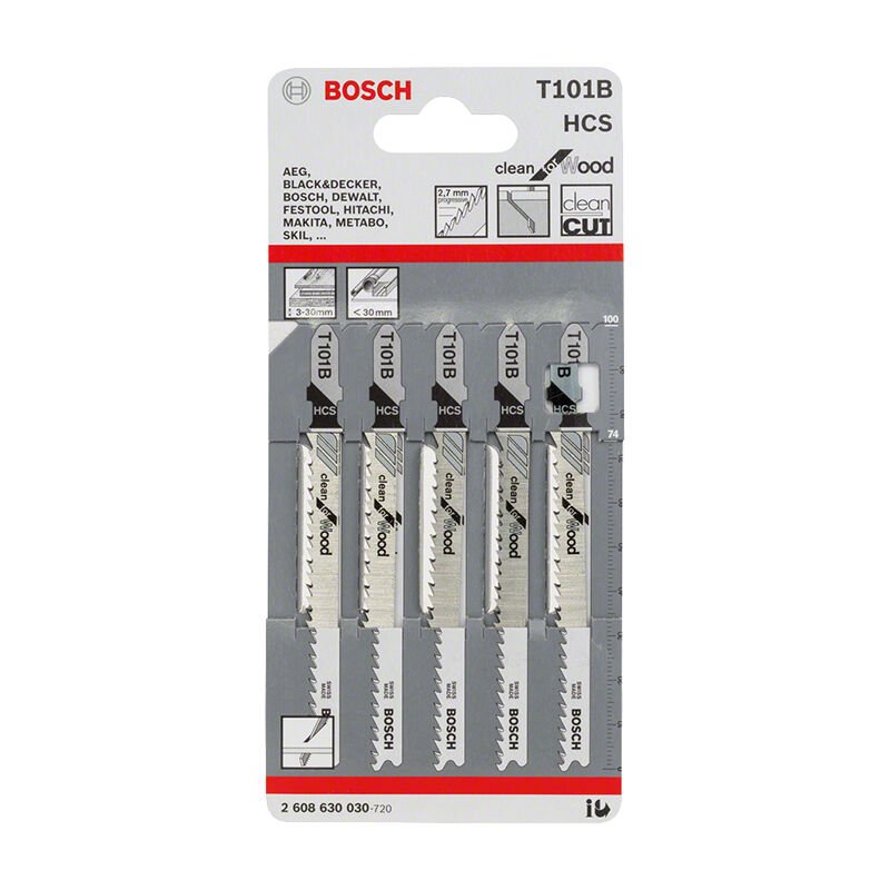 Bosch T 101 B Clean For Wood Dekupaj Testeresi Bıçağı Ahşap İçin 5'li