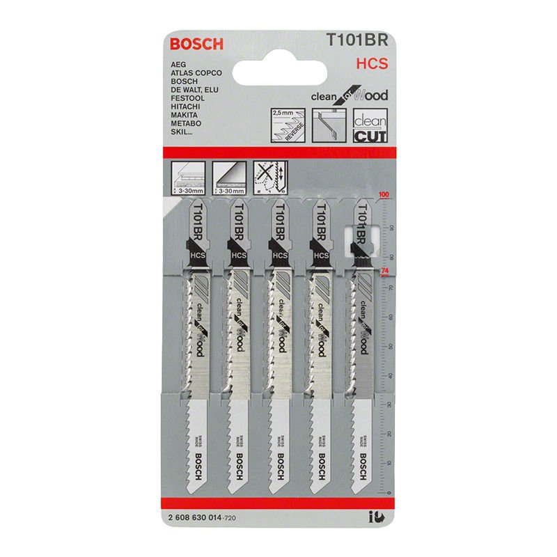 Bosch T 101 BR Clean Dekupaj Testere Bıçağı Ahşap İçin 5'li