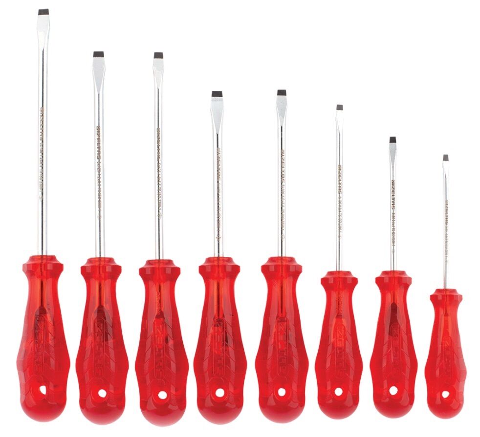 İzeltaş 4100 00 8108 Tornavida Seti Kraft Düz Uçlu 8 Parça