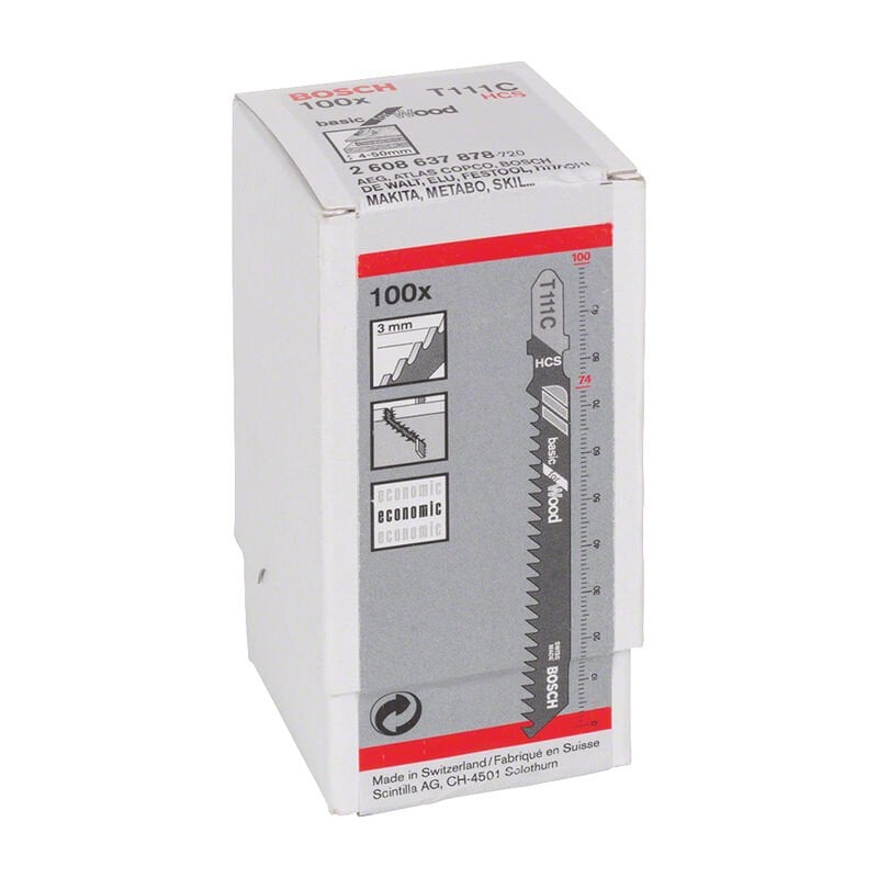 Bosch T 111 C Basic For Wood Dekupaj Testeresi Bıçağı Ahşap İçin 100'lü