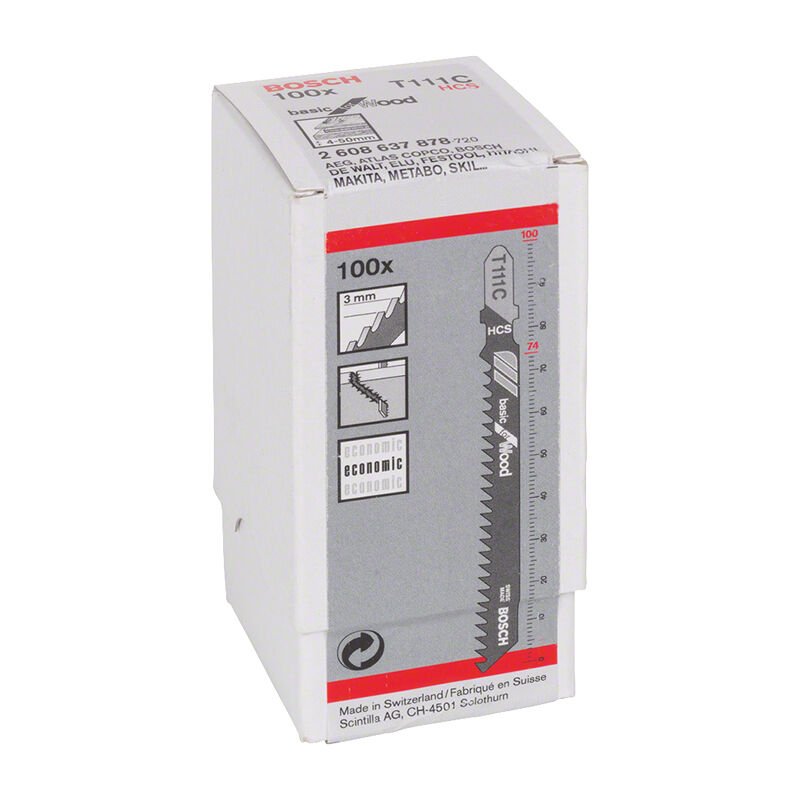 Bosch T 111 C Basic For Wood Dekupaj Testeresi Bıçağı Ahşap İçin 100'lü