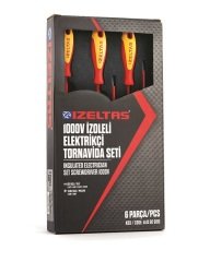 İzeltaş 4140 00 9106 İzoleli Elektrikçi Tornavida Seti 1000 Volt 6 Parça