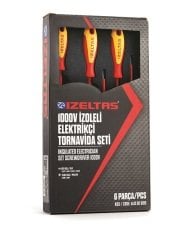 İzeltaş 4140 00 9106 İzoleli Elektrikçi Tornavida Seti 1000 Volt 6 Parça