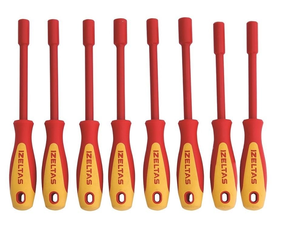İzeltaş 4773 00 8108 İzoleli Lokma Uçlu Tornavida Seti 1000 Volt 8 Parça
