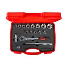 İzeltaş 1113 00 2017 Altı Köşe Lokma Anahtar Takımı 1/2'' 17 parça