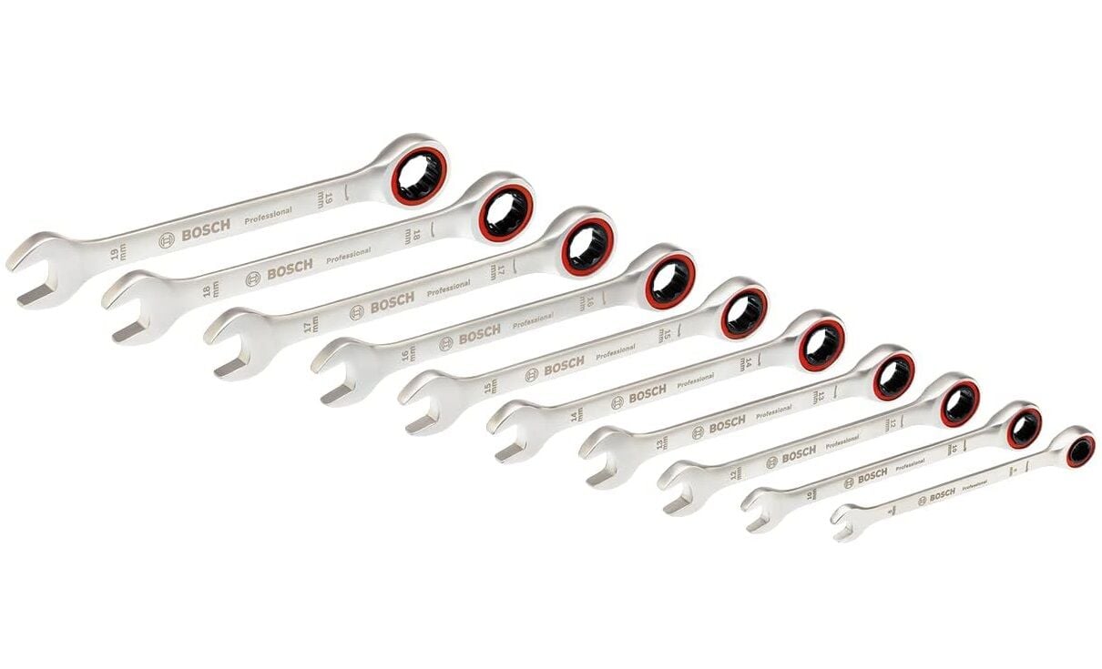 Bosch 1600A02AU0 Cırcır Kombine Anahtar Takımı 10 Parça