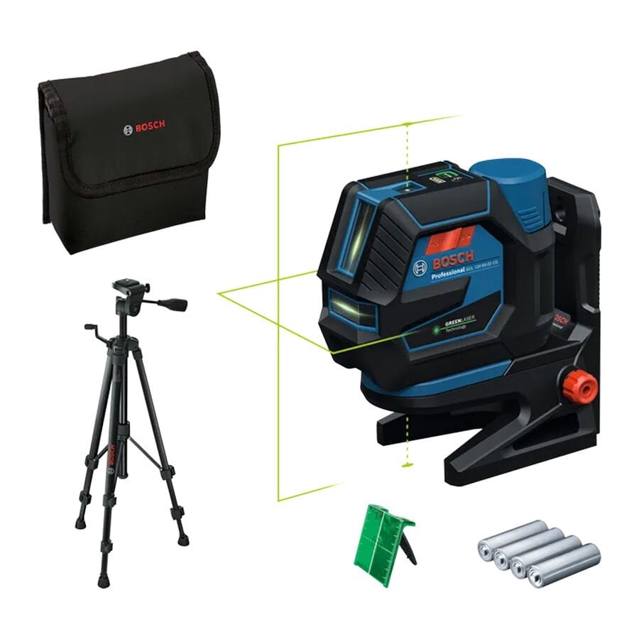 Bosch GCL 12V-50-22 CG + BT150 Çapraz Çizgi Hizalama Lazeri