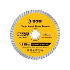 SGS 2115 Turbo Kanallı Elmas Testere Seramik Beton Mermer Kesici 115 mm
