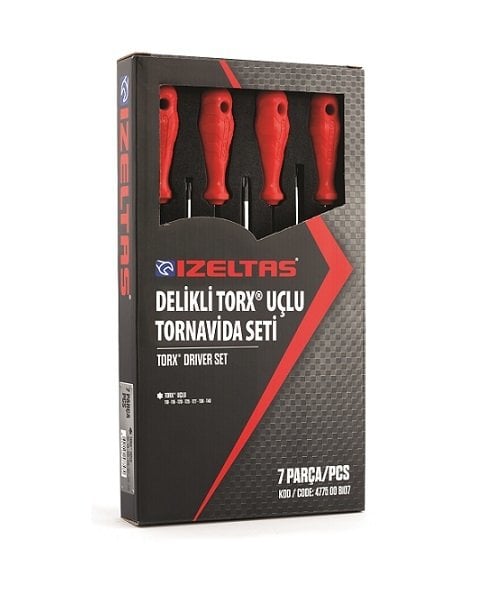 İzeltaş 4776 00 8107 Delikli Torx Uçlu Tornavida Seti 7 Parça