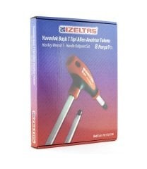 İzeltaş 4921 00 8108 Yuvarlak Başlı T Tipi Allen Anahtar Takımı 8 Parça