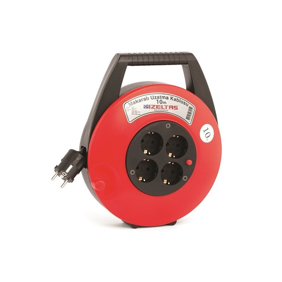 İzeltaş 07410 50 010 Makaralı Uzatma Kablosu 10 Mt
