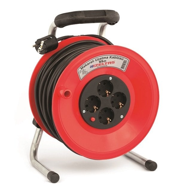 İzeltaş 07410 50 025 Makaralı Uzatma Kablosu Ayaklı 25 Metre