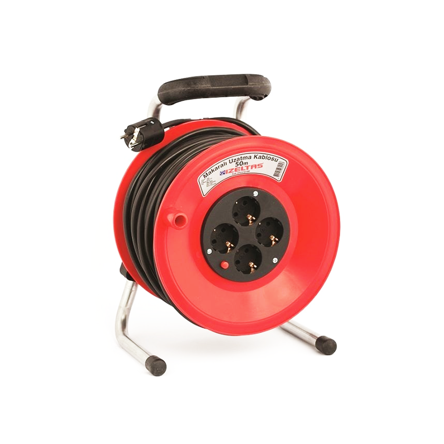 İzeltaş 07410 50 050 Makaralı Uzatma Kablosu Ayaklı 50 Metre
