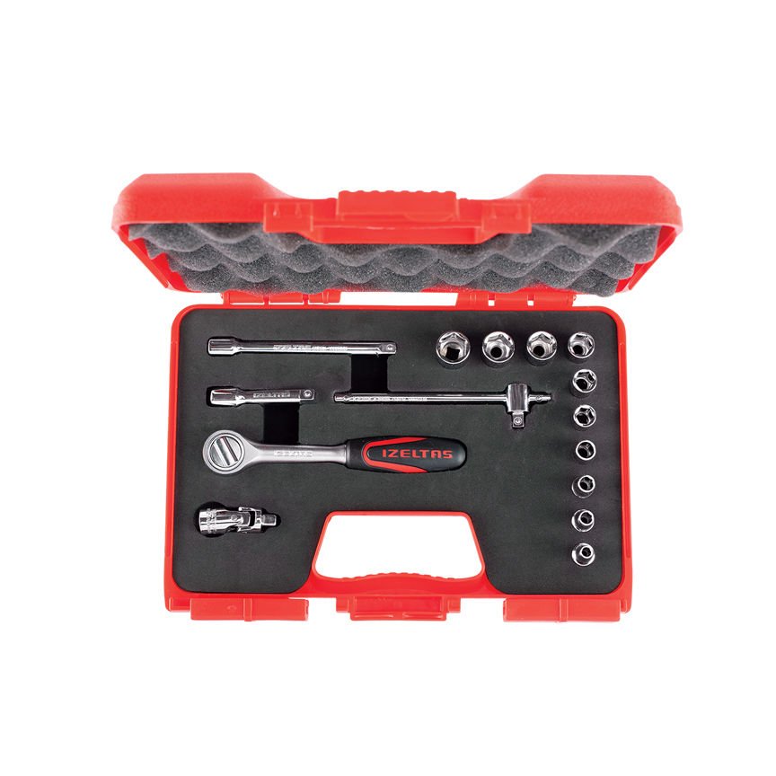 İzeltaş 1107006015 Karbüratör Lokma Anahtar Takımı 1/4'' 15 Parça