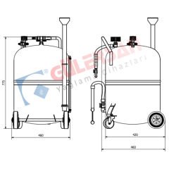 Gülersan 6100 Havalı Yağ Emme Çekme Pompası 80 Lt